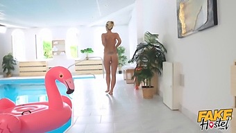 Natasha Cherie, A Seasoned Seductress, Indulges In Poolside Anal Pleasure With A Well-Endowed Partner